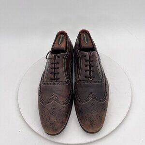 Paul Smith Men Size 7.5 Brown Leather Brogue Wingtip Lace Up Dress Shoes